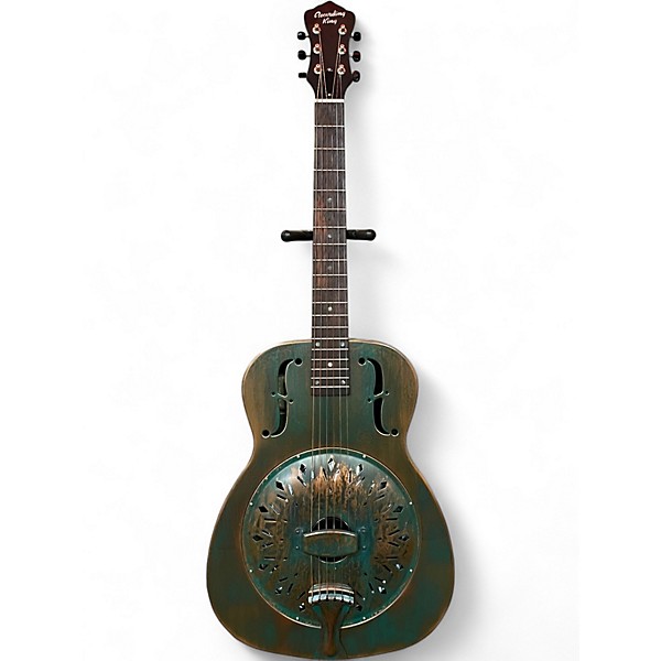 Used Recording King RM-997-VG SWAMP DOG METAL BODY DISTRESSED VINTAGE GREEN Resonator Guitar