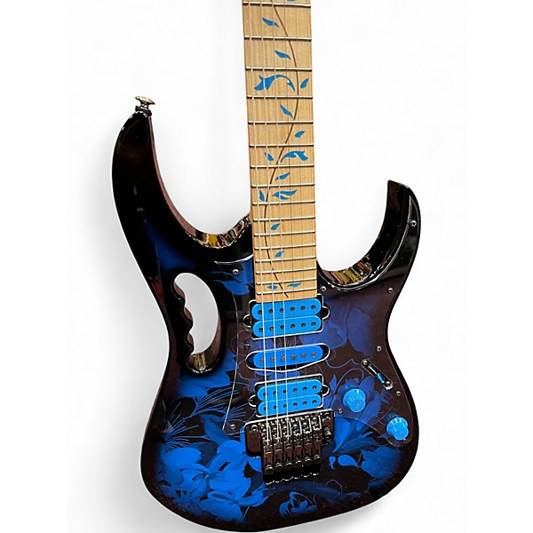 Used Ibanez JEM77FP Steve Vai Signature blue floral Solid Body Electric Guitar