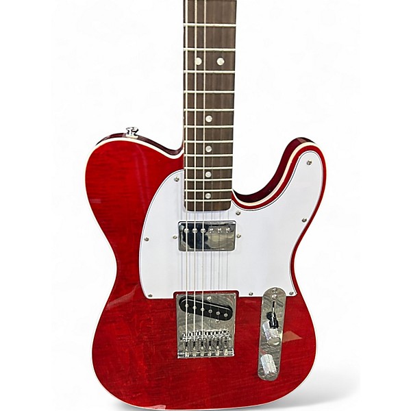 Used Squier Affinity Series Telecaster FM Transparent Crimson Solid Body Electric Guitar