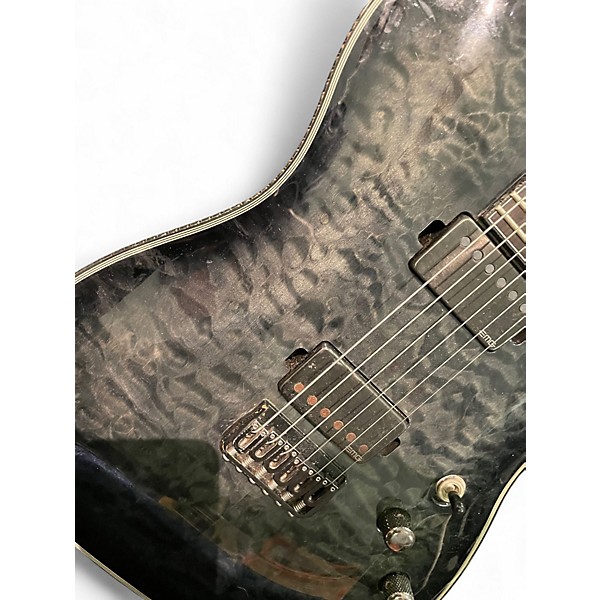 Used Schecter Guitar Research Diamond Series PT- hell raiser hybrid Trans Black BURST Solid Body Electric Guitar