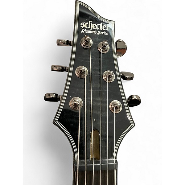 Used Schecter Guitar Research Diamond Series PT- hell raiser hybrid Trans Black BURST Solid Body Electric Guitar