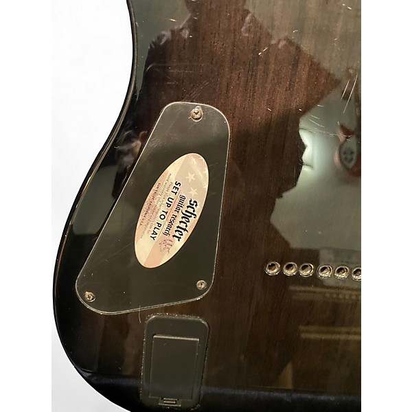 Used Schecter Guitar Research Diamond Series PT- hell raiser hybrid Trans Black BURST Solid Body Electric Guitar