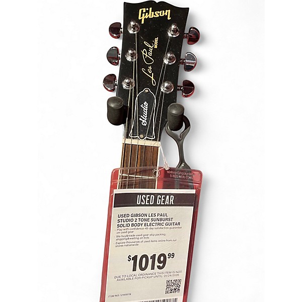 Used Gibson Les Paul Studio 2 Tone Sunburst Solid Body Electric Guitar