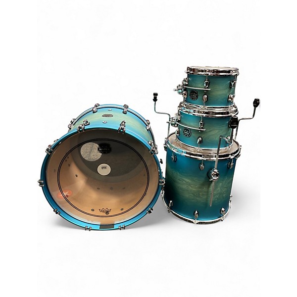 Used Mapex 4 Piece Saturn Evolution Hybrid Exotic Azure Burst Drum Kit