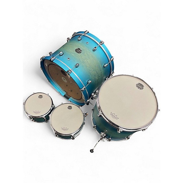 Used Mapex 4 Piece Saturn Evolution Hybrid Exotic Azure Burst Drum Kit
