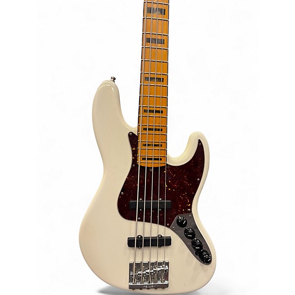 Used Fender American Ultra Jazz Bass V Arctic Pearl Electric Bass Guitar