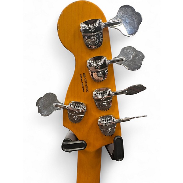 Used Fender American Ultra Jazz Bass V Arctic Pearl Electric Bass Guitar