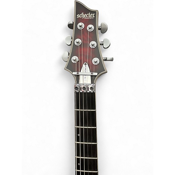 Used Schecter Guitar Research C1 F1 Platinum Crimson Red Burst Solid Body Electric Guitar