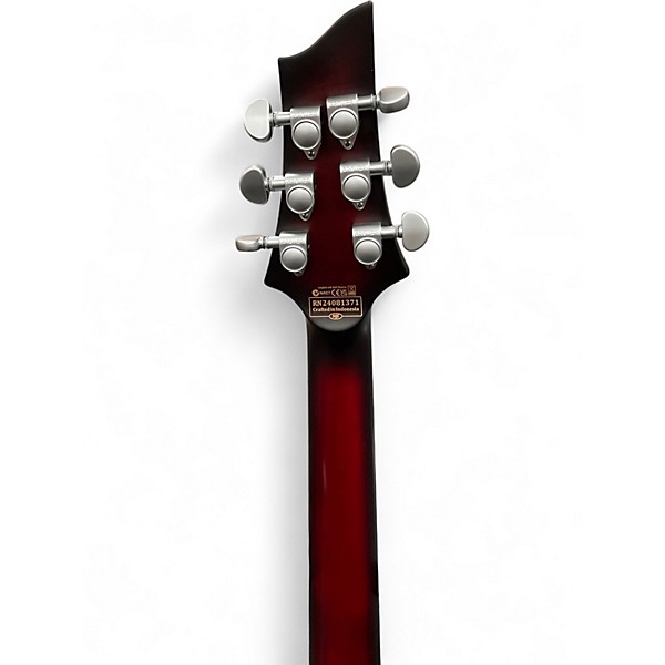 Used Schecter Guitar Research C1 F1 Platinum Crimson Red Burst Solid Body Electric Guitar