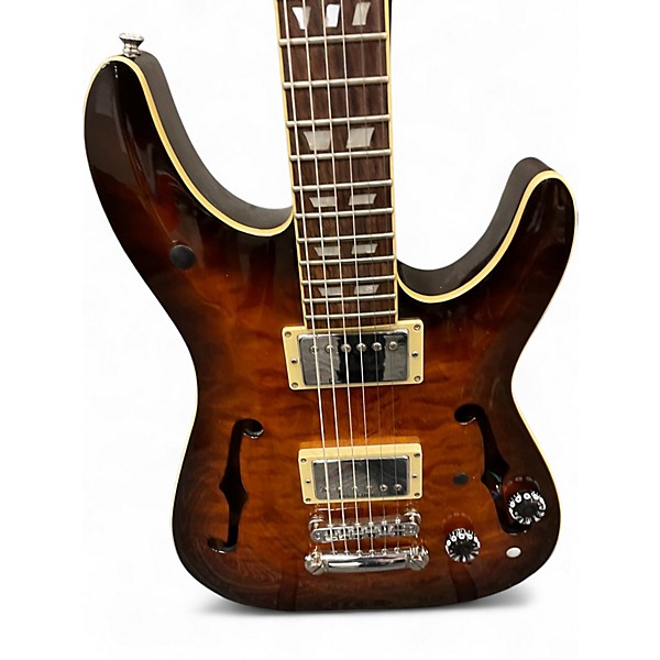 Used Schecter Guitar Research C1 E/A Tobacco Burst Hollow Body Electric Guitar