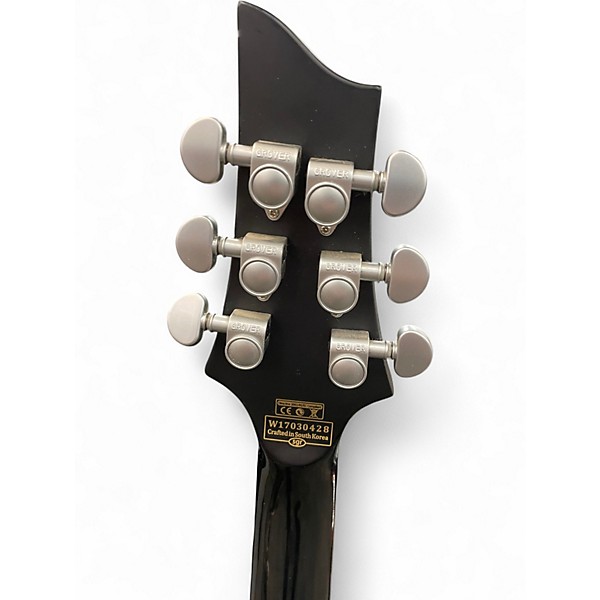 Used Schecter Guitar Research Damien Platinum Black Solid Body Electric Guitar