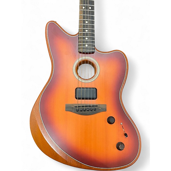 Used Fender American Acoustasonic Jazzmaster Honey Burst Acoustic Electric Guitar