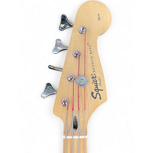 Used Squier Bronco Black Electric Bass Guitar