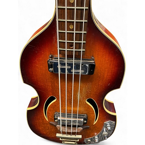 Vintage 1970s Klira Violin Bass 2 Color Sunburst Electric Bass Guitar