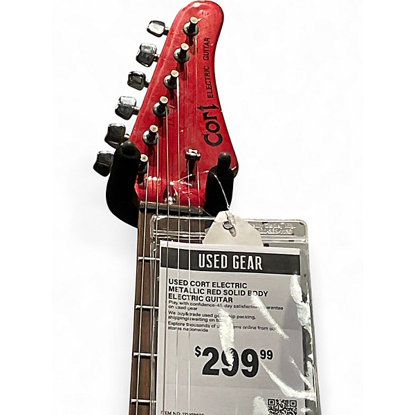 Used Cort Electric Metallic Red Solid Body Electric Guitar