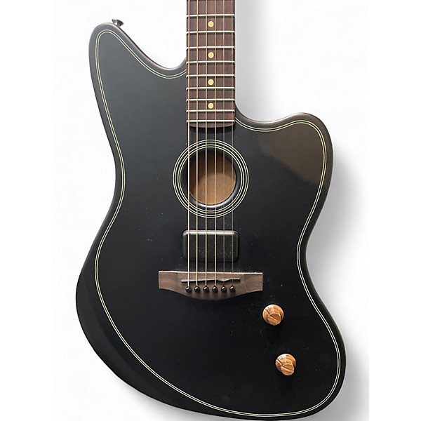 Used Fender ACOUSTASONIC STANARD JAZZMASTER Black Acoustic Electric Guitar