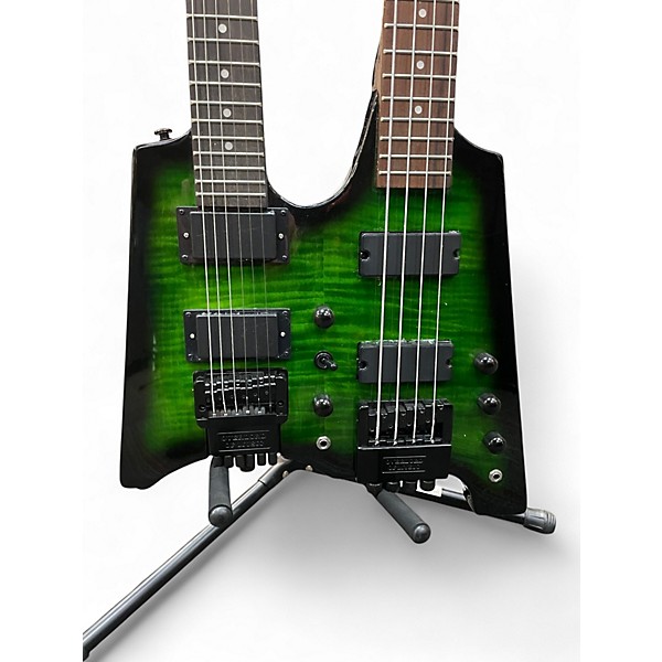 Used Temu DOUBLE NECK 6-4 TRANS GREEN BURST Solid Body Electric Guitar