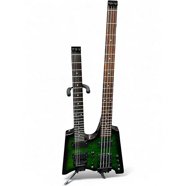 Used Temu DOUBLE NECK 6-4 TRANS GREEN BURST Solid Body Electric Guitar