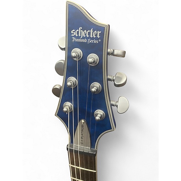 Used Schecter Guitar Research C1 Platinum Blue Solid Body Electric Guitar