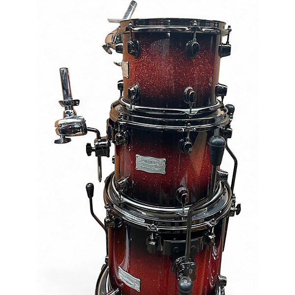 Used Mapex 5 Piece Saturn Standard Red to Black Fade Drum Kit