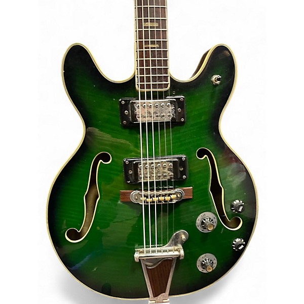 Used Univox Doublecut Hollowbody Emerald Green Hollow Body Electric Guitar