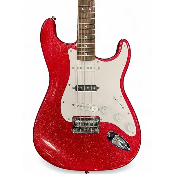 Used Squier Bullet Stratocaster Hardtail RED SPARKLE Solid Body Electric Guitar