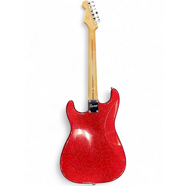 Used Squier Bullet Stratocaster Hardtail RED SPARKLE Solid Body Electric Guitar