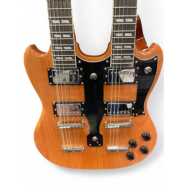 Used Cozart 6 12 Double Neck Natural Solid Body Electric Guitar