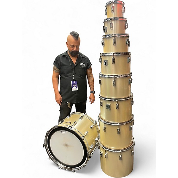 Used Pearl 9 Piece Peter Criss Fiberglass 10 pc Drumset MIJ Japan Silk Drum Kit