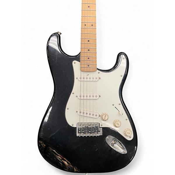 Used Starcaster by Fender Stratocaster Black Solid Body Electric Guitar