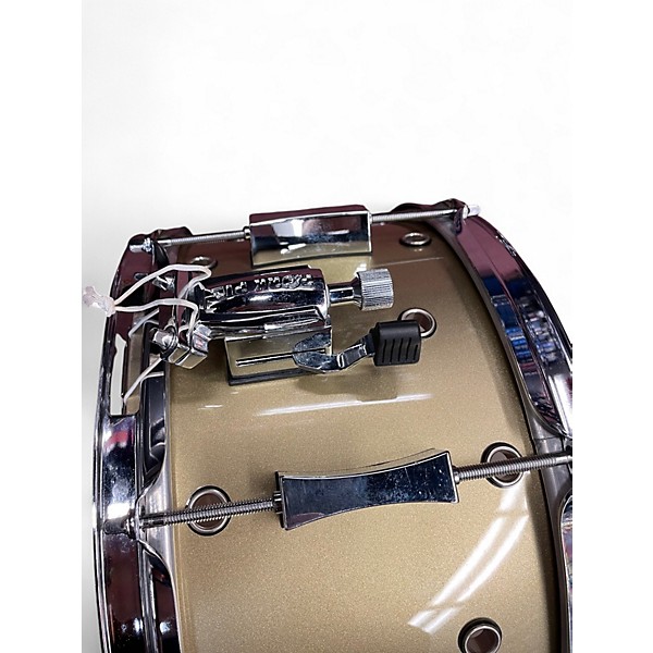 Used Pork Pie 13X7 Little Squealer Snare vented Aztec Gold Drum