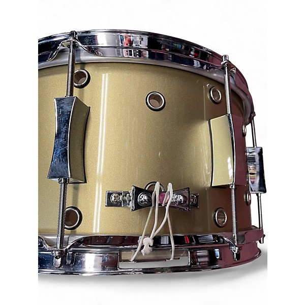 Used Pork Pie 13X7 Little Squealer Snare vented Aztec Gold Drum