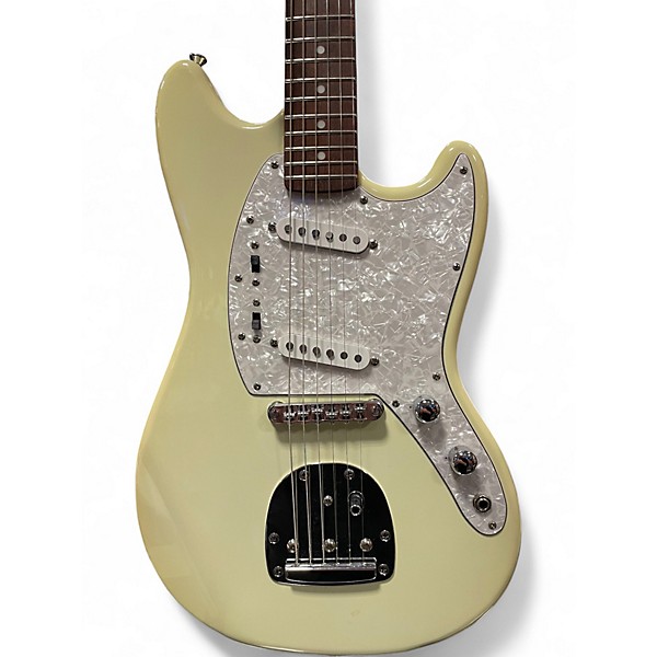 Used Iyv Mustang Clone Antique Ivory Solid Body Electric Guitar