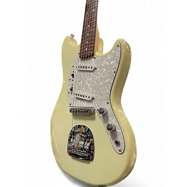 Used Iyv Mustang Clone Antique Ivory Solid Body Electric Guitar