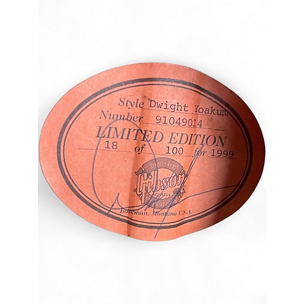 Used 1999 Gibson  J-180 Dwight Yoakam Artist Model. Signed Label 18 of 100 Natural Acoustic Guitar