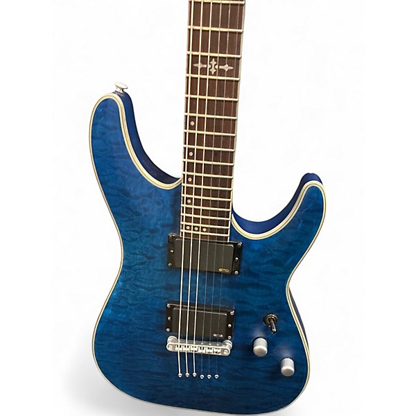 Used Schecter Guitar Research C1 Platinum Blue Solid Body Electric Guitar