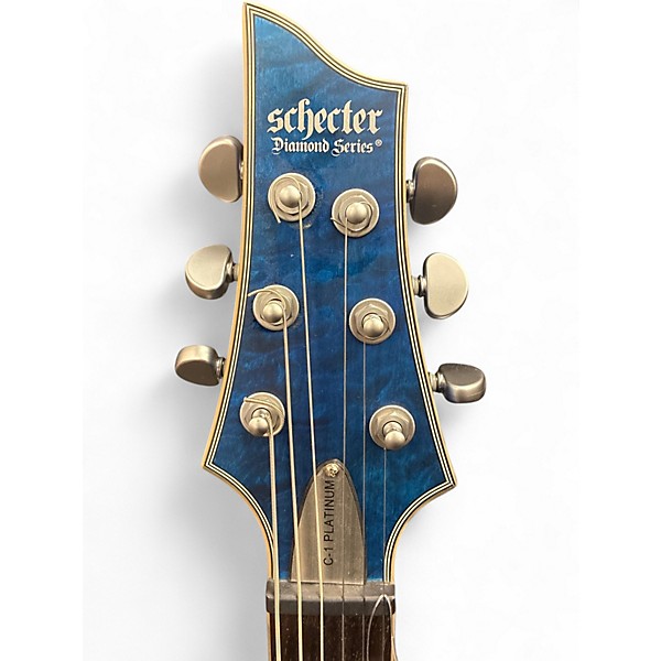 Used Schecter Guitar Research C1 Platinum Blue Solid Body Electric Guitar