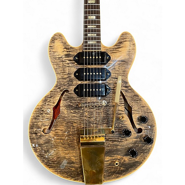 Used 2023 Gibson 1964 ES335 M2M Figured P90 Trans Ebony Hollow Body Electric Guitar