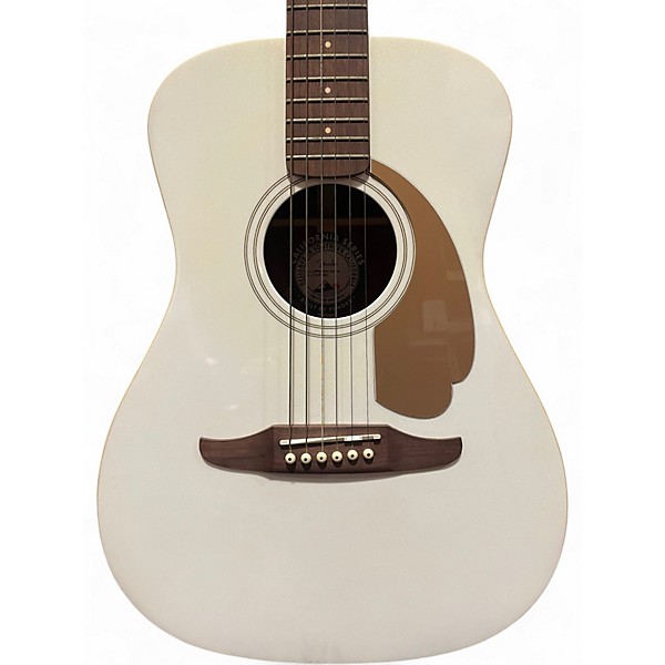 Used Fender Malibu Player Arctic White Acoustic Electric Guitar