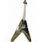 Used 2022 Epiphone Limited Run Flying V DRAB GREEN Solid Body Electric Guitar thumbnail