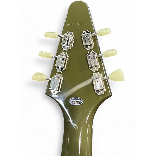 Used 2022 Epiphone Limited Run Flying V DRAB GREEN Solid Body Electric Guitar