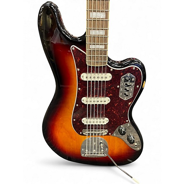 Used Squier Vintage Modified Bass VI 2 Tone Sunburst Electric Bass Guitar