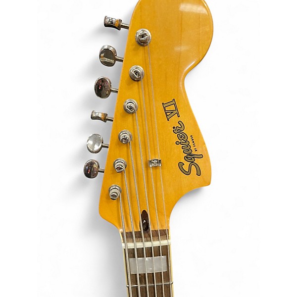 Used Squier Vintage Modified Bass VI 2 Tone Sunburst Electric Bass Guitar