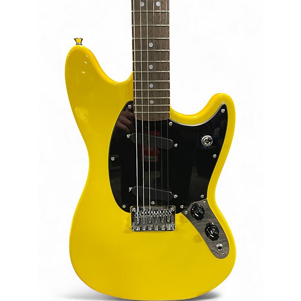 Used Squier Sonic Mustang Confetti Yellow Solid Body Electric Guitar