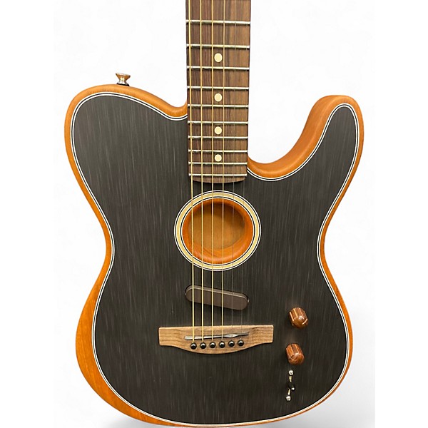 Used Fender Acoustasonic Player Telecaster Black Acoustic Electric Guitar