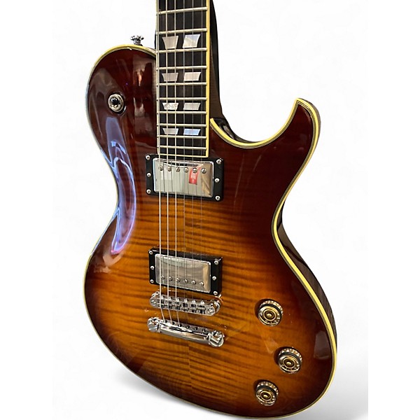 Used Schecter Guitar Research Solo 6 Custom Amber Tiger Solid Body Electric Guitar