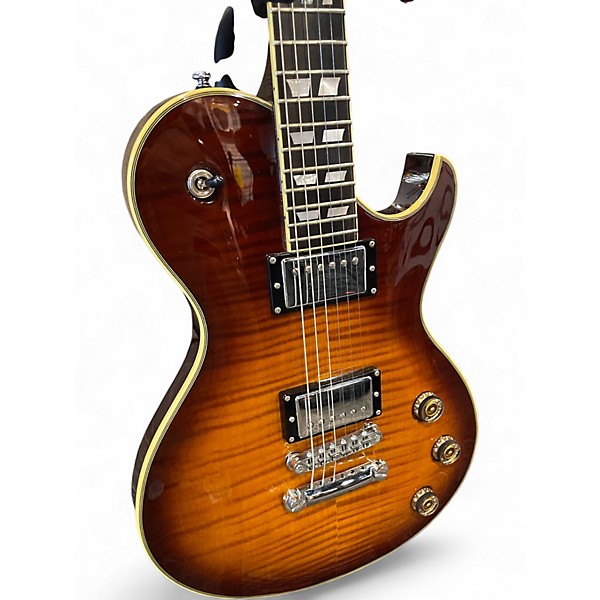 Used Schecter Guitar Research Solo 6 Custom Amber Tiger Solid Body Electric Guitar