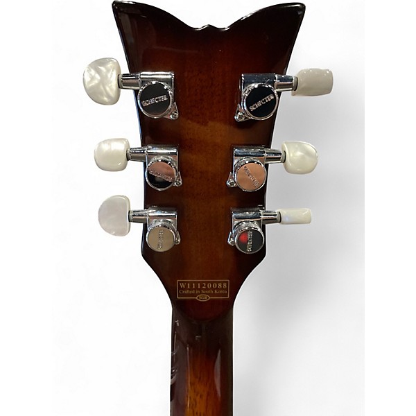 Used Schecter Guitar Research Solo 6 Custom Amber Tiger Solid Body Electric Guitar