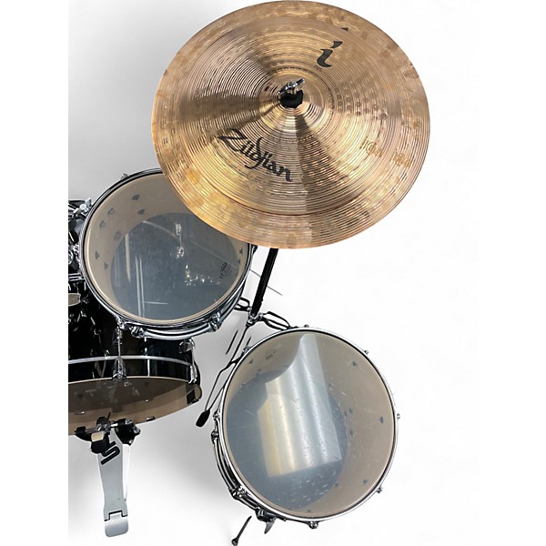 Used Yamaha 5 Piece STAGE CUSTOM W/ ZILDJIAN SI SERIES Black Drum Kit