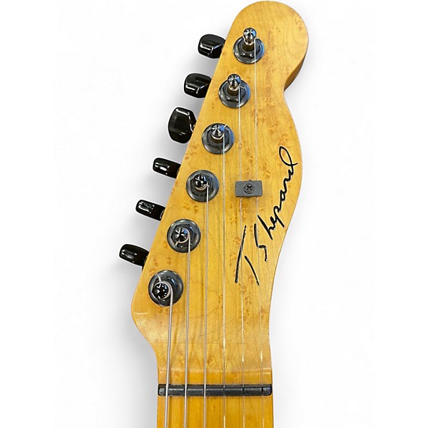 Used T. Shepard  Tele Custom Checked Gold Patina Solid Body Electric Guitar
